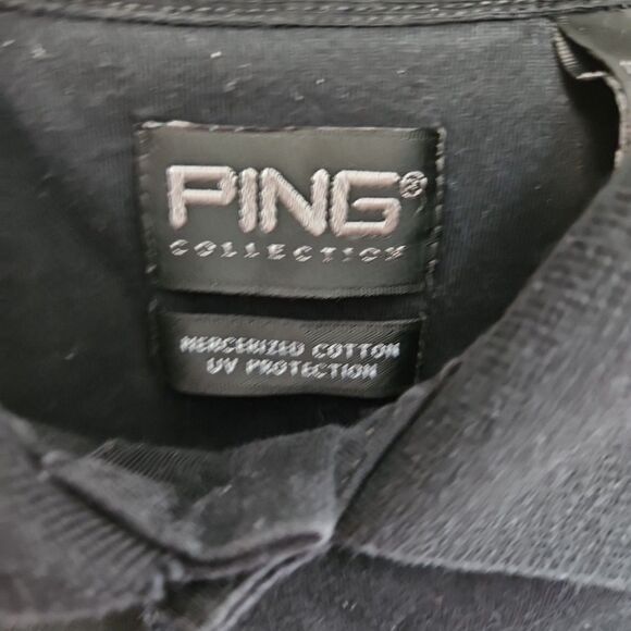 Ping Collection Men's Med Black 2Golf Shirt Long Sleeve shirt UV protection - Picture 3 of 10